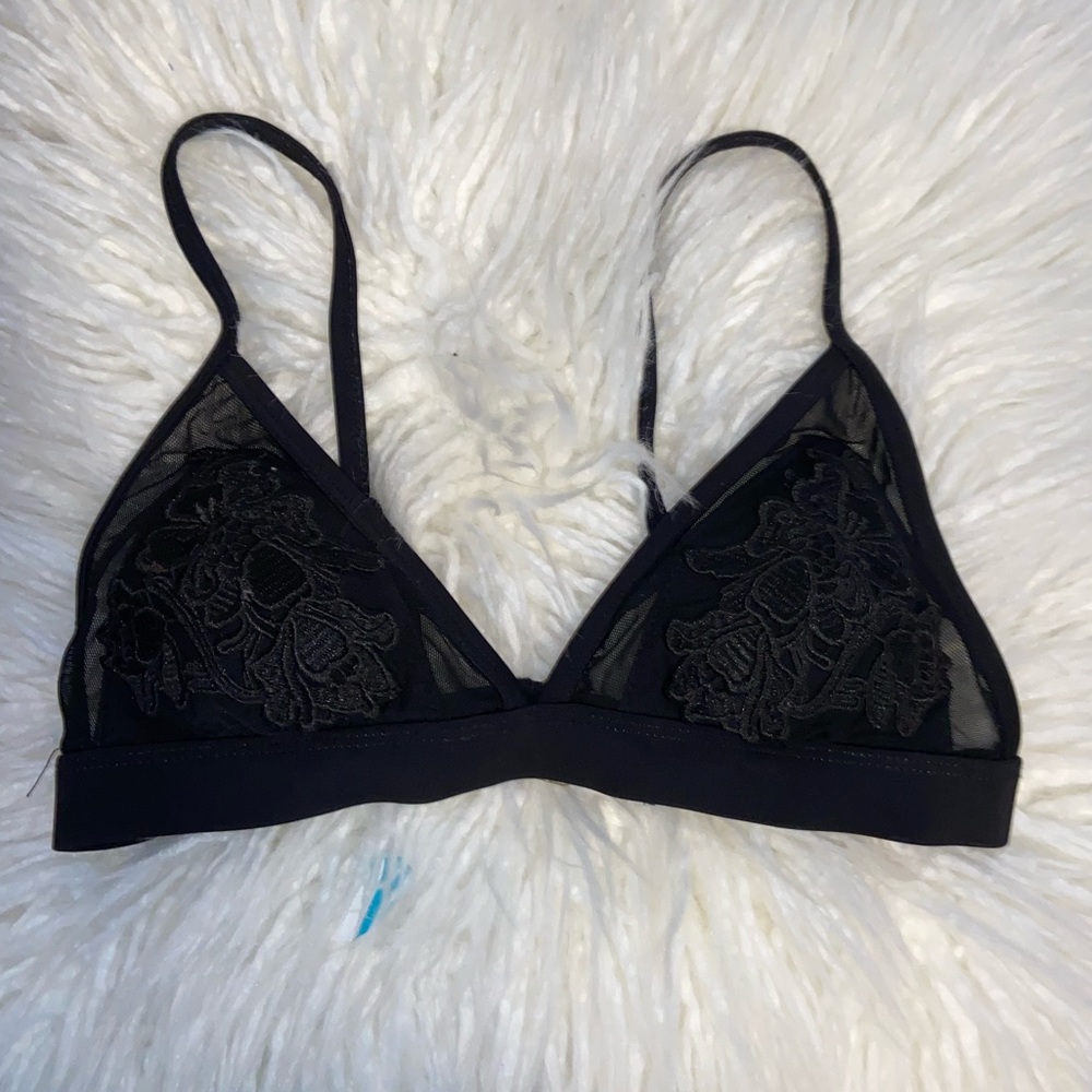 Black target bathing suit top